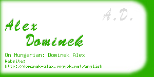 alex dominek business card